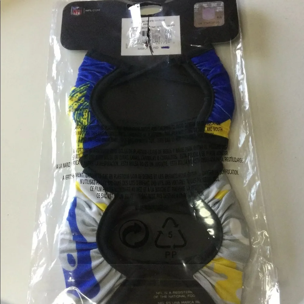 NFL 2 PIECE FACE COVERING MASKS BY FOCO LOS ANGELES RAMS YOUTH OS NWT
